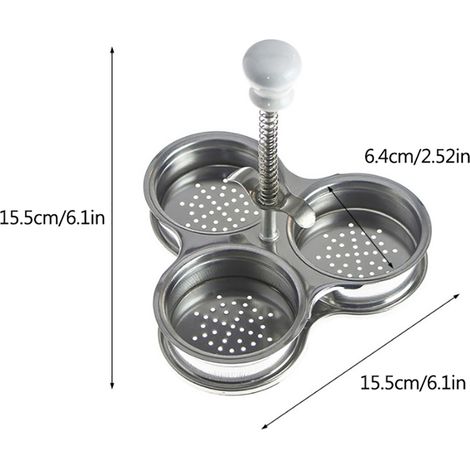 Cuiseur à œufs à 3 compartiments en acier inoxydable pour œufs mollets - Accessoire de cuisine (1/5)