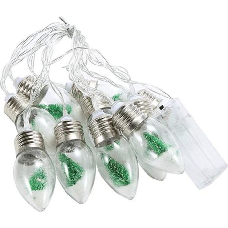 Guirlande Lumineuse De Noël - 10 Ampoules Boule À Neige LED - Fonctionnement Sur Piles - Pour Intérieur Cheminée Arbre De Noël Manteau Patio (1/5)