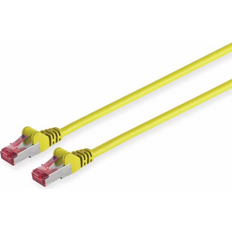 Câble réseau S-IMPULS CAT.6a, S/FTP, PIMF, sans halogène, jaune, 0,15 m
