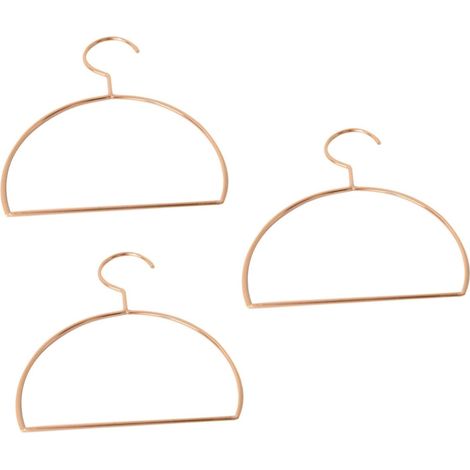 Juego de 3 perchas metálicas para bufandas y corbatas, semicirculares, organizador de armario, oro rosa, fáciles de usar.