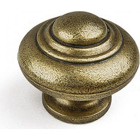 Bouton de meuble Rond vieil or zamak H.26 x l.30 x P.30 mm