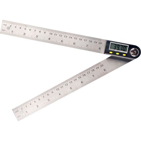 Regla angular digital multifuncional con pantalla LCD, goniómetro electrónico de acero inoxidable de 360°, herramienta de medición con función de retención y puesta a cero.