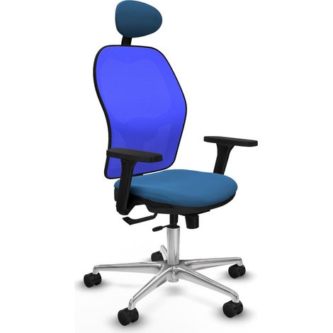 Sedia da ufficio piqueras y crespo Jorquera blu chiaro ecopelle (1/2)