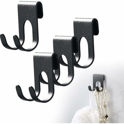 Noir 4 ganci autoadesivi per rasoio, ganci porta asciugamani, ganci in acciaio inox senza foratura, portarasoio, ganci aggiuntivi per mensola doccia del bagno (1/5)