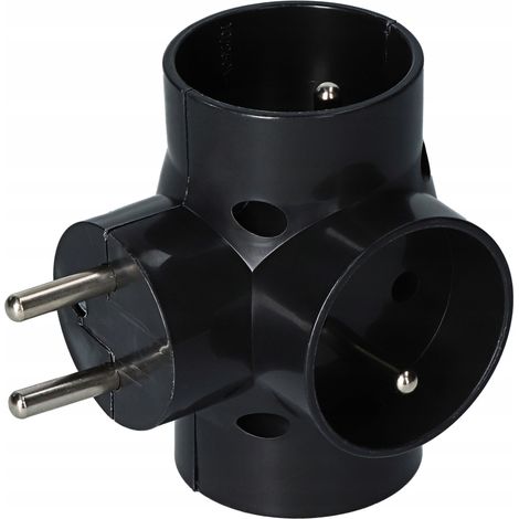 Multiprise R-31 - Noir - 3 prises avec mise à la terre - Pratique pour la maison et le bureau