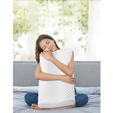 Oreiller Ergonomique à Mémoire de Forme, Oreiller Cervical Coussin avec Housse Hypoallergénique Lavable, 63x43CM (1/3)