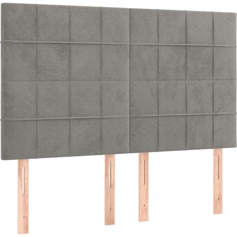 Maison Exclusive - Cabecero gris claro 144x5x118/128 cm terciopel (1/5)