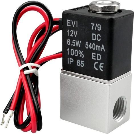 Memkey – Elettrovalvola 12V DC 1/4" – 2 vie normalmente chiuse – Alluminio e ottone – Per aria, gas, liquidi, acqua – Tempo di risposta 50 ms (1/5)