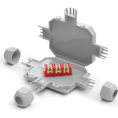 RAYTECH Boite étanche Bob3 x 2,5 à 4 mm² - Micro-jonction électrique étanche IP68/IP69K avec gel – Connecteur extérieur passante/dérivée (1/6)