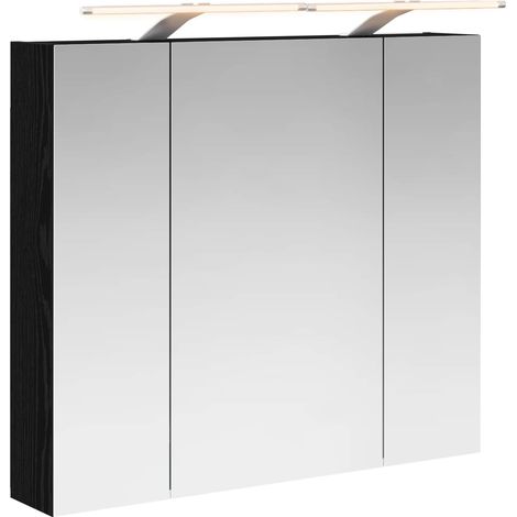 Maison Exclusive - Badezimmerspiegelschrank Schwarz Eichen-Optik