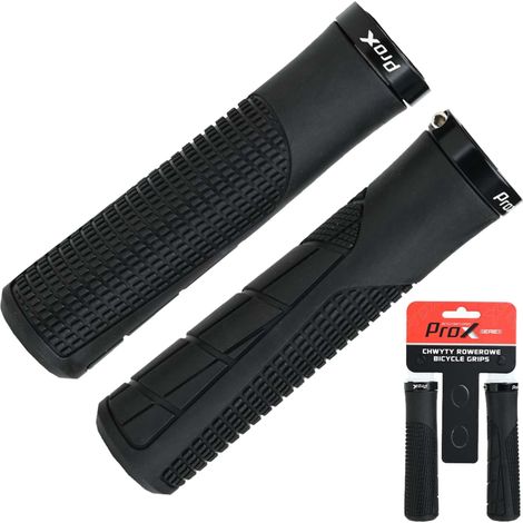Puños para bicicleta Prox GP-34 de 130 mm, puños retorcidos para manillar, color negro. (1/3)