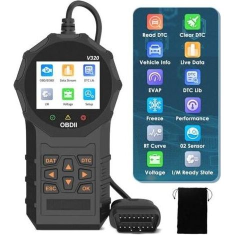 OBD2 Diagnostic Voiture,OBDII Diagnostic Français, OBD2 Diagnostic Auto,Lecteur de Code d'erreur de Moteur Lire et Effacer Le Code D'erreur du Moteur,pour Diagnostic de Voiture Multimarque-Muntra (1/4)