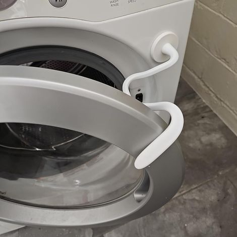 Türstütze für Frontlader-Waschmaschinen – magnetische, flexible Türstütze für Waschmaschine und Trockner – passend für die meisten Waschmaschinen (weiß, 1 Stück)