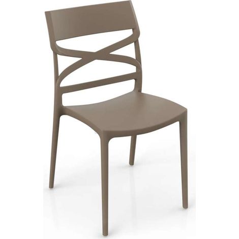 Domo Mea Sedia Flow Tortora in Polipropilene - Design Ergonomico e Resistente - 45 x 54 x 85 h cm (1/3)
