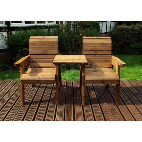 Charles Taylor Wooden Companion Straight Garden 2 Seater Chair FP (1/5)