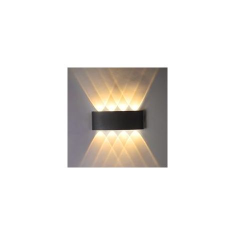 Applique Murale LED 8W, Lumière Blanc Chaud 3000K, Applique Murale étanche IP65, Lumière LED Moderne en Aluminium, Disponible à l'intérieur et à l'extérieur (Noir) WddnAot (1/5)