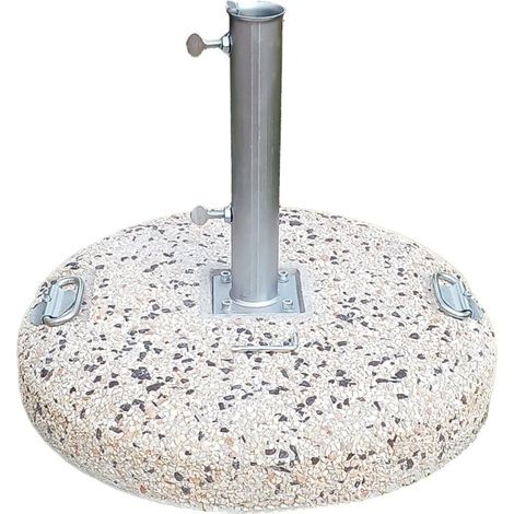Sonnenschirmfuß Ø 60 cm aus Sand mit 4 Schrauben und Stahlgriffen MALIGI HOME MG-LINDA Graniglietto