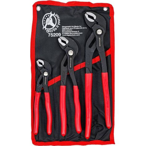 Jeu de Pinces Multiprises 175/240/300 mm - 3 pcs - Acier Résistant et Prise Sécurisée, Pro - D-Work