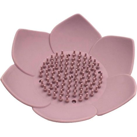 Porte-savon en silicone en forme de pétales (1 pièce), porte-savon créatif en forme de fleur, boîte à savon égouttoir, plateau de rangement pour savon solide, tampon à savon fait main pour la maison-1 (1/3)
