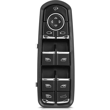 Bouton Lève-Vitre Gauche, Interrupteur Principal électrique Commande Contrôle de Fenêtre pour Panamera/Cayenne/Macan (OEM: 7PP959858R), Non original