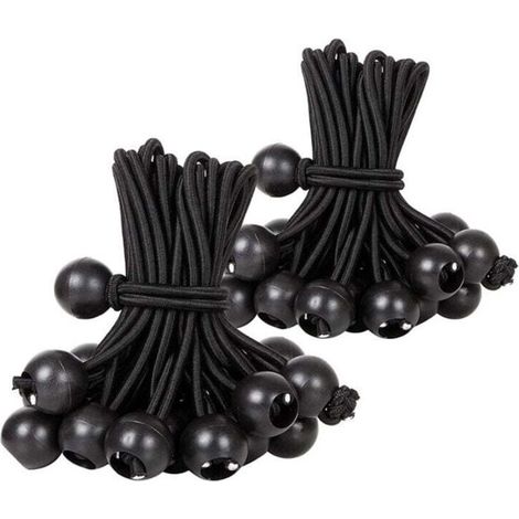 Enowelir Tendeur Boule, Tendeur Elastique Noir, Tendeur Élastique pour Pavillon,Bâche,Camping,Tente,Rideaux Harnais d’Extension(30 Pièces Noir 300mm) (1/5)