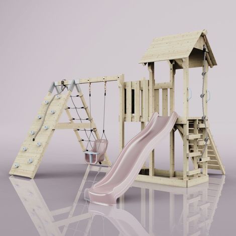 Aire de jeux PolarPlay Farö Rosa 357 x 364 cm Balançoire bébé
