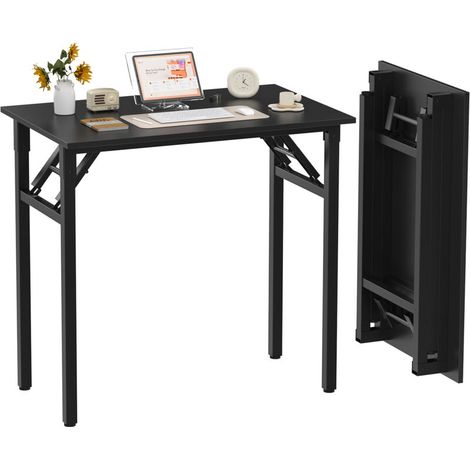 ® Bureau d’Ordinateur Informatique Pliante, Bureau table meuble, Table d’étude/à dîner Pliable pour Maison/Bureau, 80x50x76cm, noir (1/5)