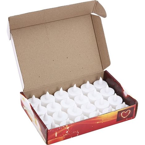 Lot de 24 bougies LED blanches en polypropylène, bougies électriques sans flamme pour décoration de table et fête (1/5)