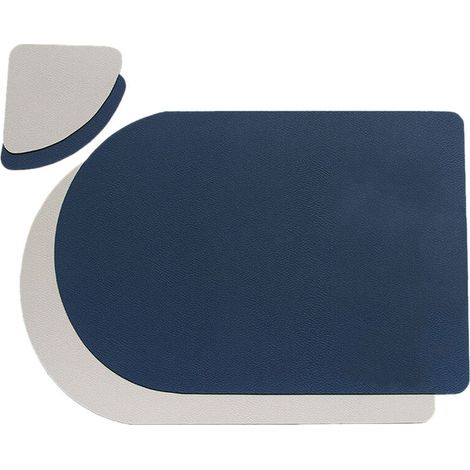 Sets de table en cuir lavé, 4 sets de table et 4 sous-verres pour la décoration de table de restaurant/mariage/dîners de Noël (1/5)
