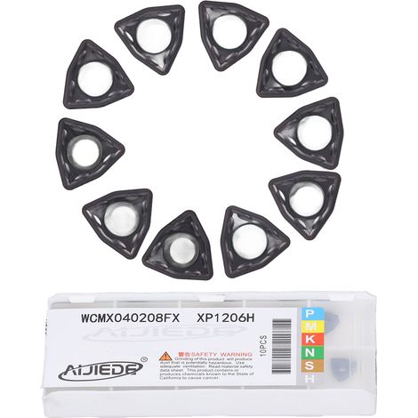 10 plaquettes carbure WCMX040208FX pour tour CNC, inserts de tournage indexables compatibles porte-outils de remplacement (1/5)