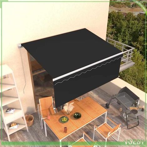 Auvent rétractable manuel - 3069279 - 3,5x2,5 m - Anthracite - Aluminium & tissu polyester (1/5)