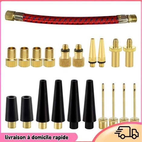 Ventiladapter-Set, 21-teilig, Messing-Ventiladapter DV AV SV Set, Pumpenadapter zum Aufpumpen (1/4)