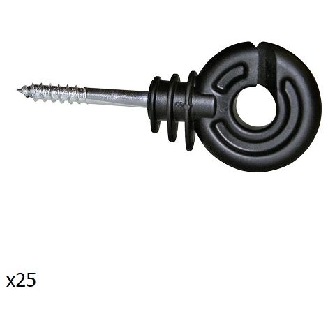 Insprovet Road Inlator, 80 mm, Schwarz, Holzpfosten, Tasche 25 Isolatoren
