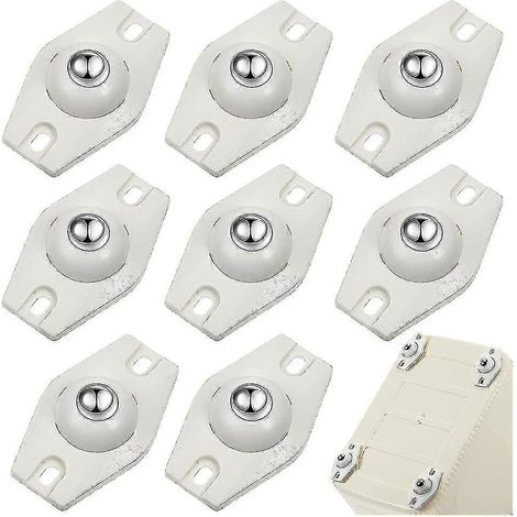 8 roulettes adhésives pivotantes à 360° avec mini-roues pivotantes (blanches) (1/5)