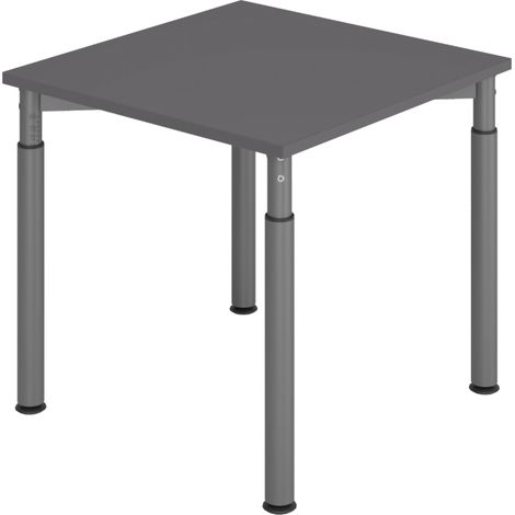 bümö Schreibtisch Serie-Y Quadrat: 80 x 80 cm  Graphit Graphit