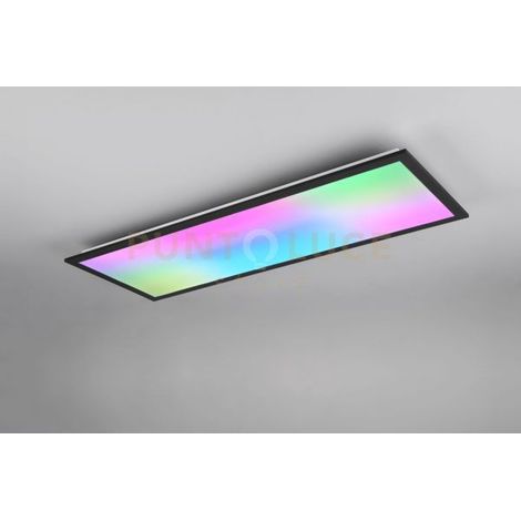 Plafoniera 80 cm LED 31W nera rettangolare RGB telecomando