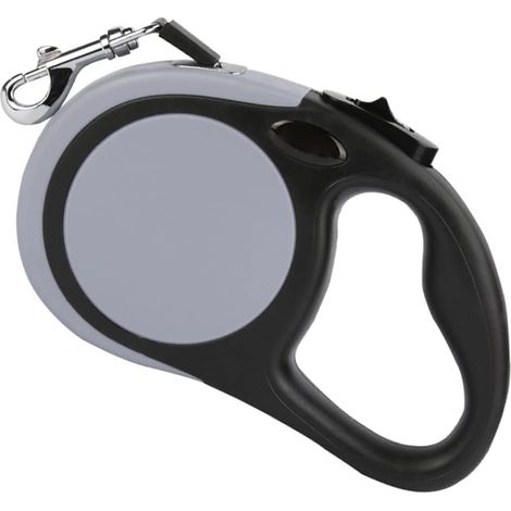 Laisse pour Chien (5 m/Grise) Rétractable et Réfléchissante, Réglable, avec Poignée Antidérapante et Fermeture Facile, Résistante et Adaptée aux Grands Chiens de Moins de 50 kg. (1/5)