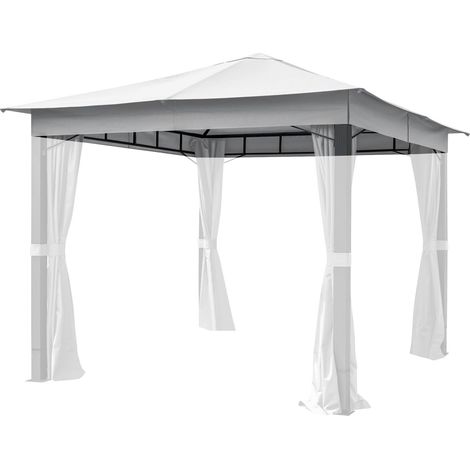Toit de rechange pour tonnelle de jardin TOOLPORT Sunset Premium, 3x3 m, gris perle