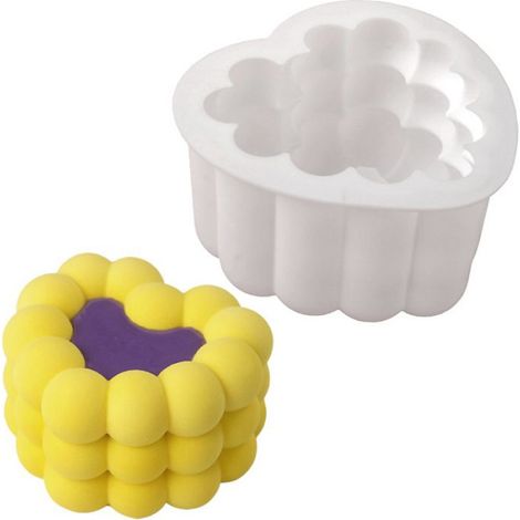 Moule à gâteau en Mousse française,Texture carrée cylindrique en forme de cœur,moule à savon en Silicone,gelée,Pudding-SH0102655 (1/4)