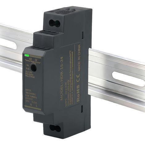 Alimentation Rail DIN 24V 0,63A 15W, HDR-15-24 Transformateur d'alimentation Alimentation à Découpage, pour Automatisation Boîtes de Distribution Instrumentation Domotique Éclairage LED, 100-240V AC (1/5)