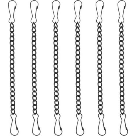 Lot de 6 Chaînes Suspendre en Métal Noir 10 Cm Verrou à Double Extrémité, pour Panneaux de Porte, Signalisation Incendie Suspendre de Tableaux, Chaîne Acier Robuste pour Usage