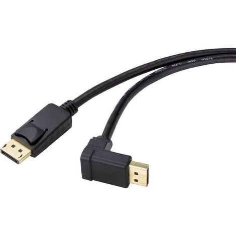 Câble de raccordement DisplayPort Fiche mâle DisplayPort, Fiche mâle DisplayPort 2.00 m noir SP-9163792 contacts dorés Câble DisplayPor A070162 (1/4)