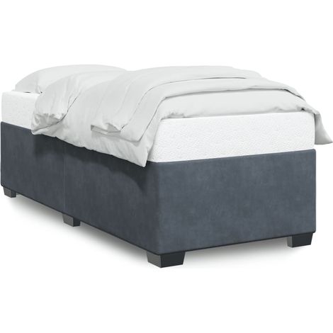 vidaXL Bettgestell Dunkelgrau 90x200 cm Velours