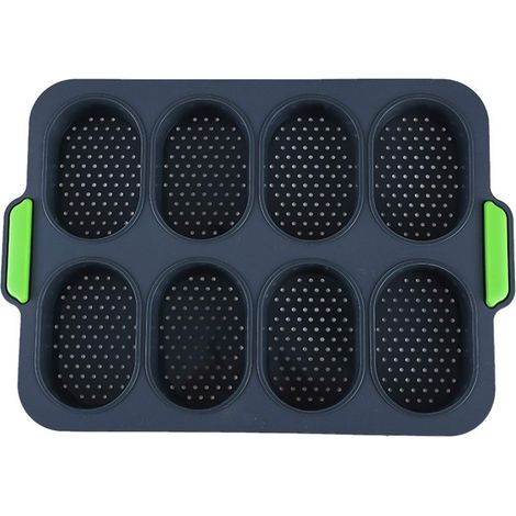 MINKUROW Mini Teglia Da Forno Per Baguette, Teglia Per Baguette, Teglia Antiaderente Forata - Teglia Per Pane Croccante, Utensili Da Forno In Silicone Fai Da Te Per La Cottura Della Cucina, 34 Cm (1/2)