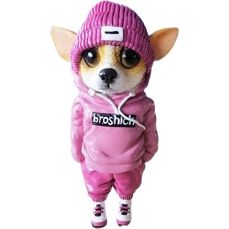 Figurine Chien Debout Résine Statue Décoration Maison Cadeau Noël Jouet (1/5)