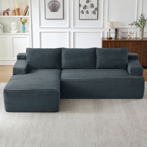 Knochenloses Sofa,L‑förmiges Cloud‑Ecksofa mit tiefem Sitzkomfort – ohne Montage, modulares Schlafsofa (1/4)