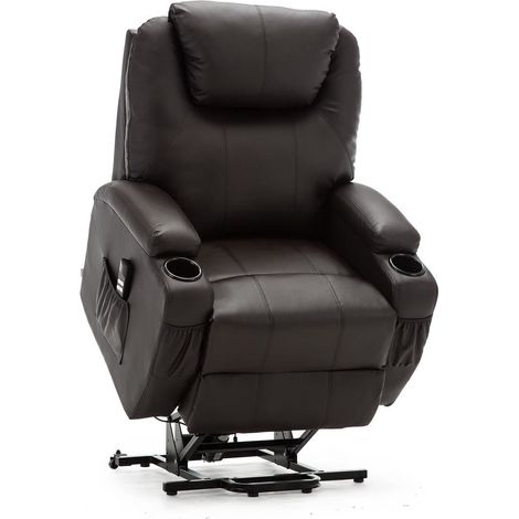 CINEMO BROWN DUAL RISE LEATHER RECLINER (1/5)