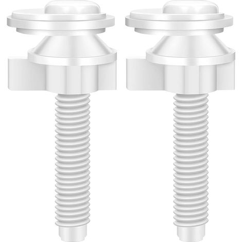 Vis de toilette pour siège, vis pour couvercle de toilette - 2 vis pour boulons charnière de siège de toilette avec rondelles Kit de remplacement de boulons de siège WC, ensemble de fixation pour (1/5)