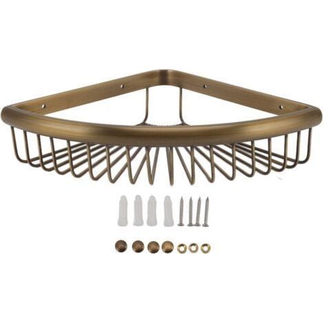 tagère de rangement triangulaire en laiton pour douche d'angle Vintage, étagère d'angle pour organisateur de salle de bains (1/5)