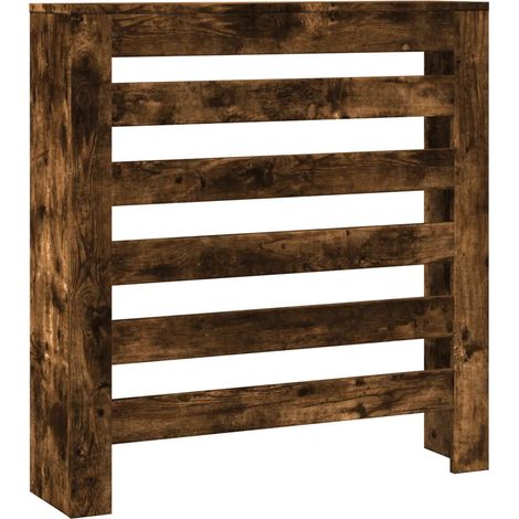Copritermosifone elegante e pratico stile moderno 78 x 20 x 82 cm in legno ingegnerizzato rovere fumo 020049766